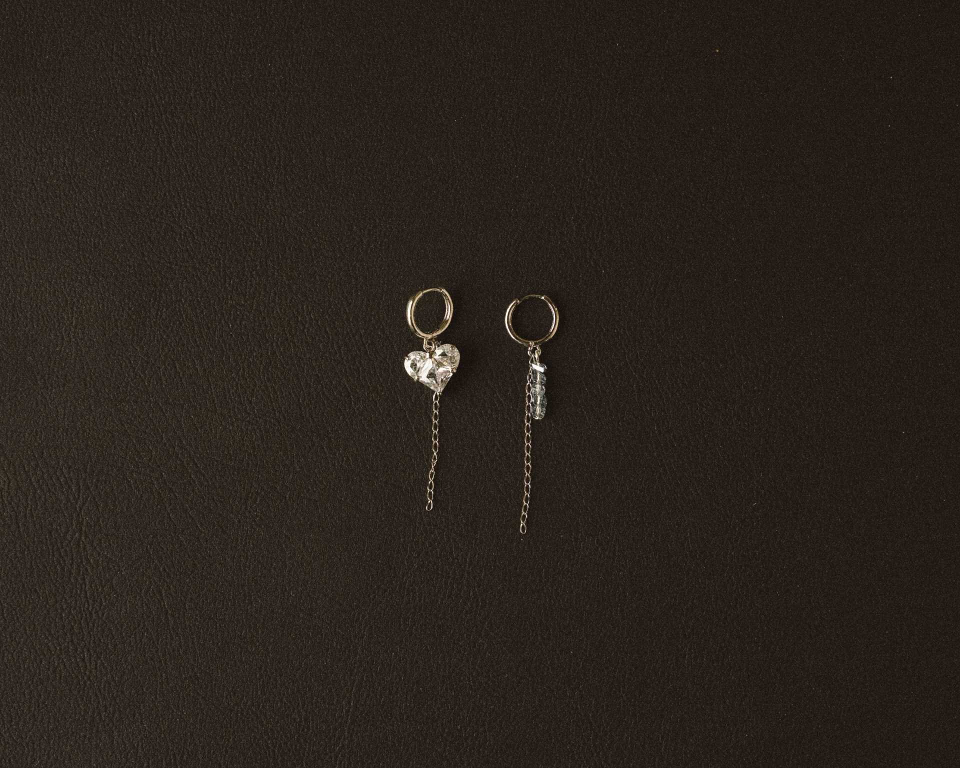 Earrings “Silver Heart Duo”
