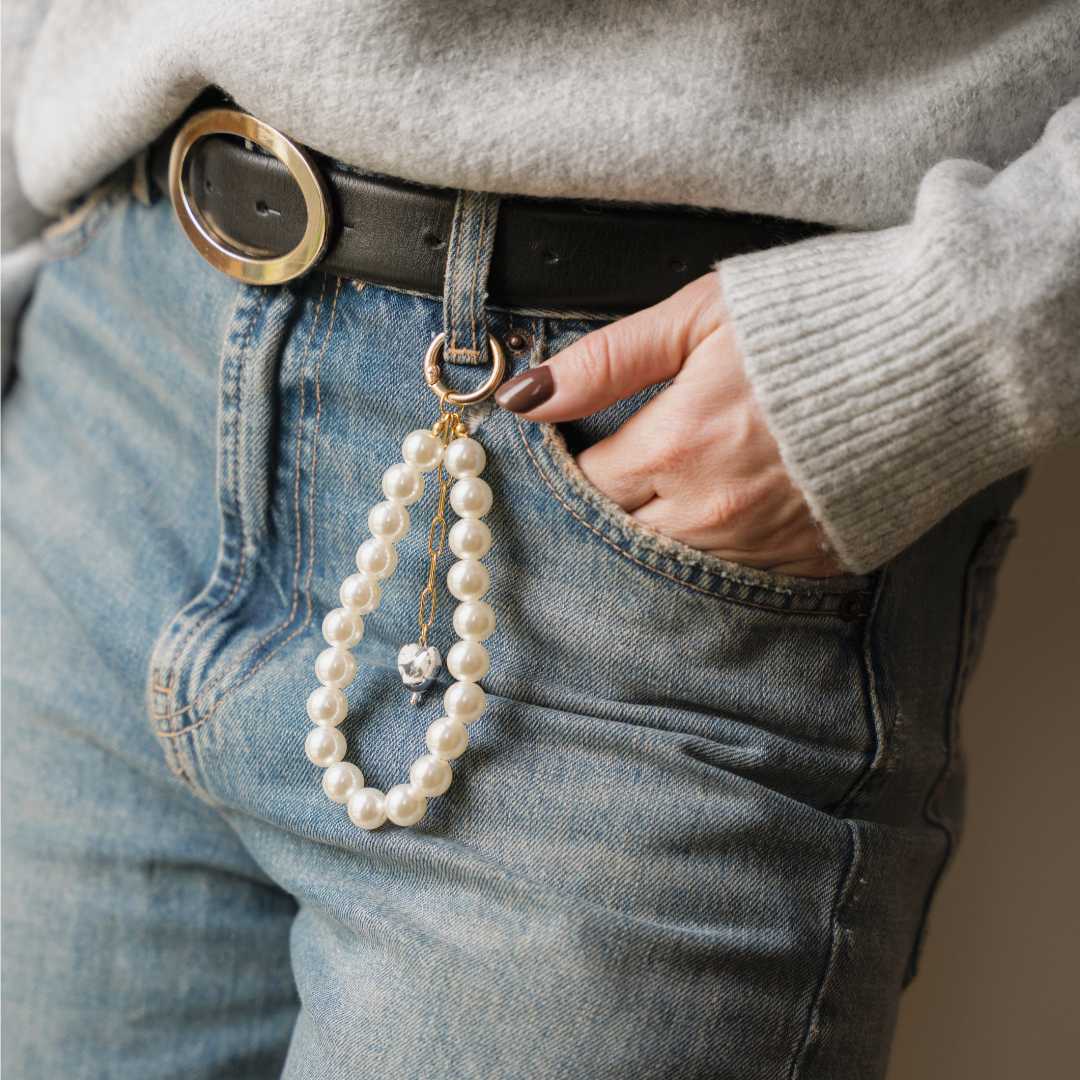 Keychain “Heart & Pearl”