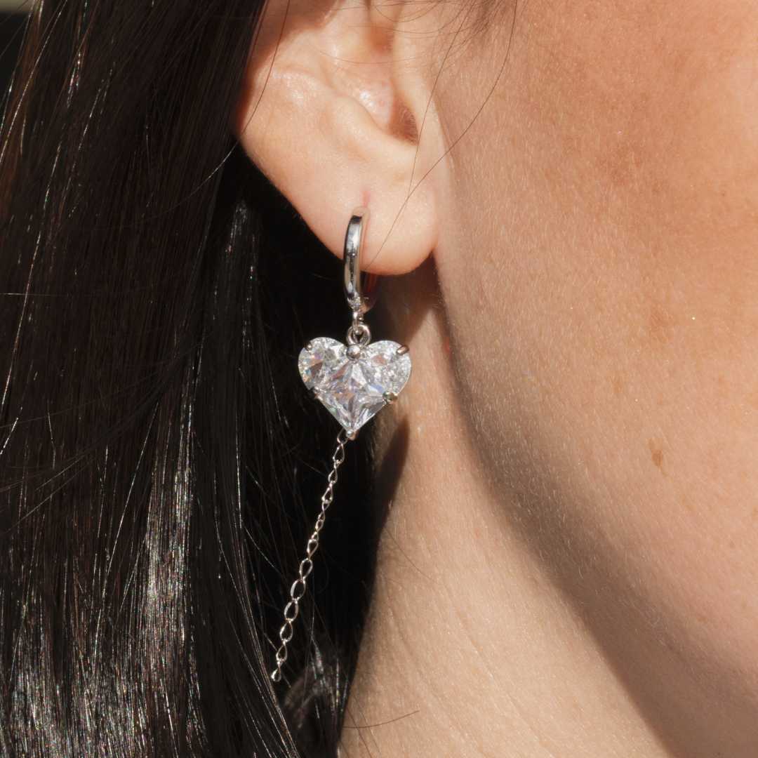 Earrings “Silver Heart Duo”