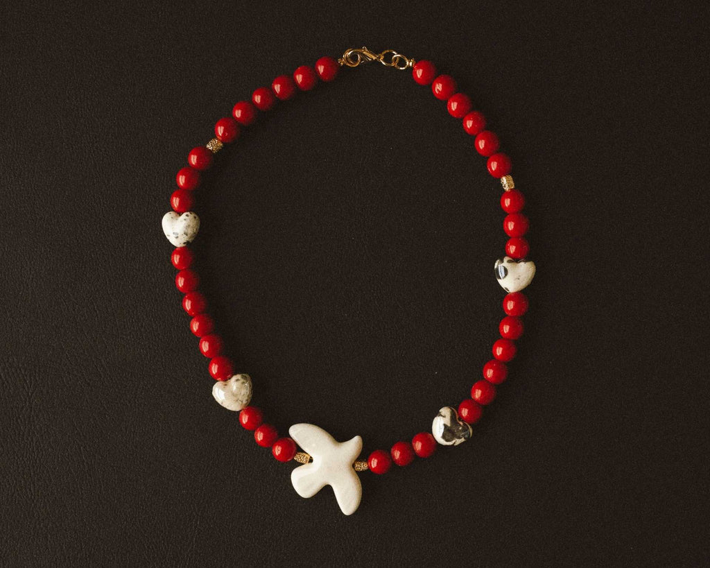 Necklace “Red Dove”